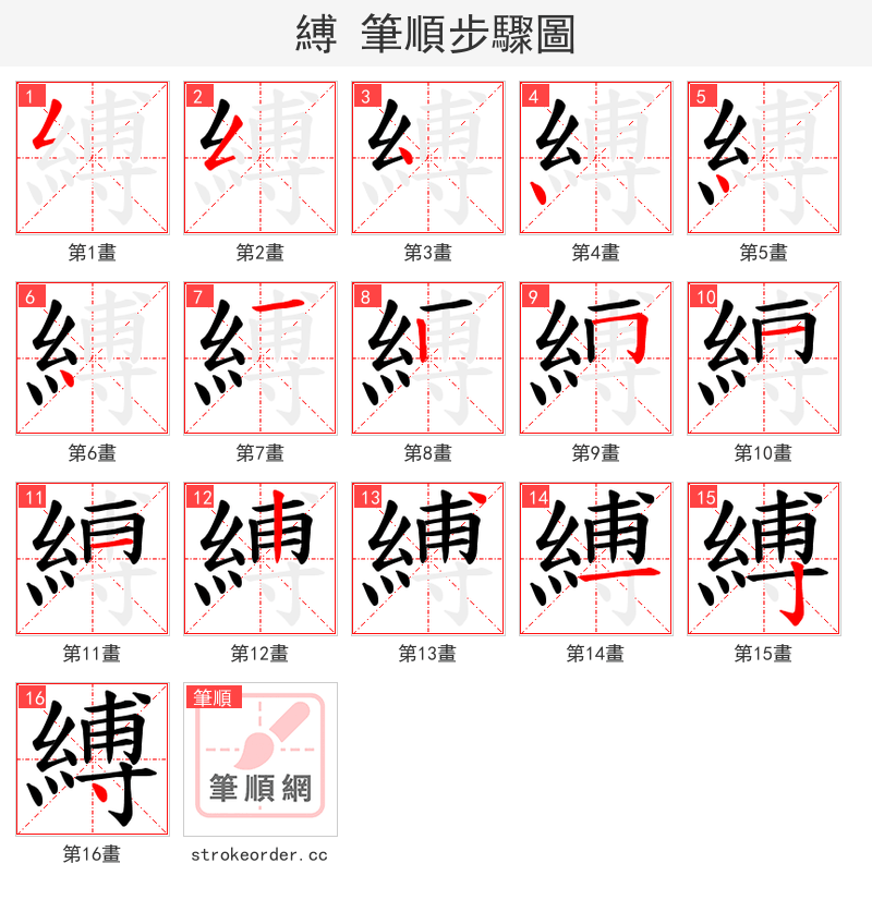縛 的笔顺分步演示