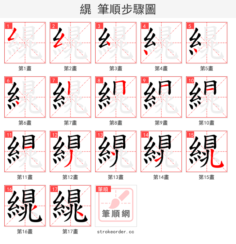 繉 的笔顺分步演示