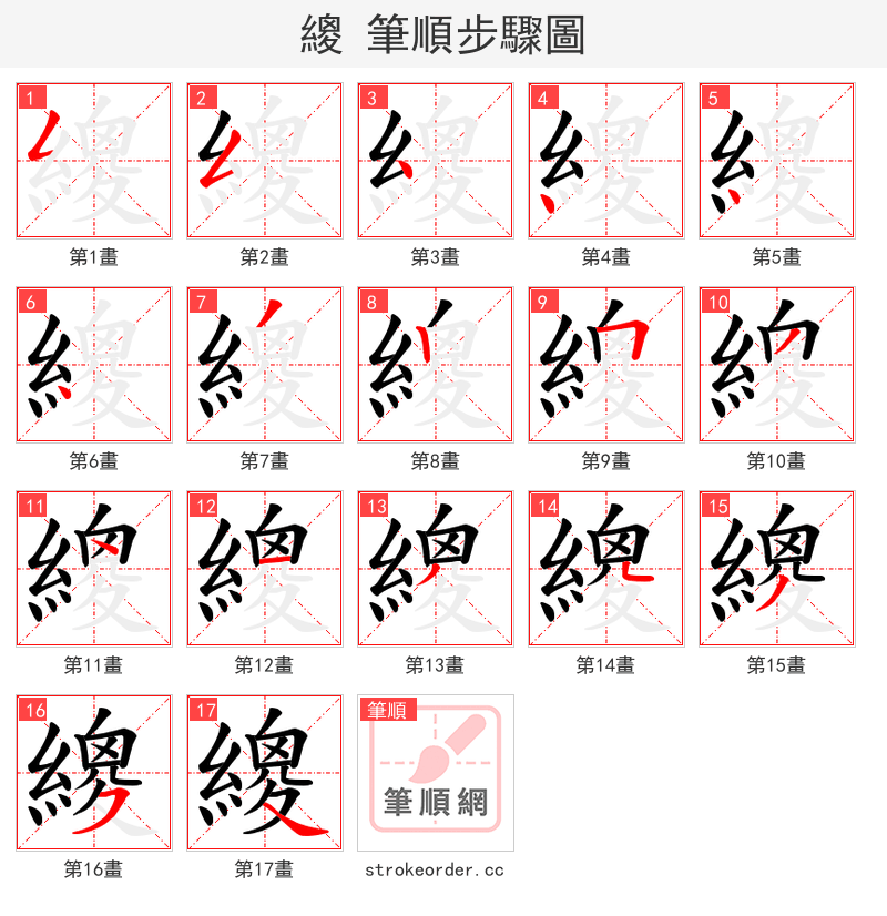 繌 的笔顺分步演示