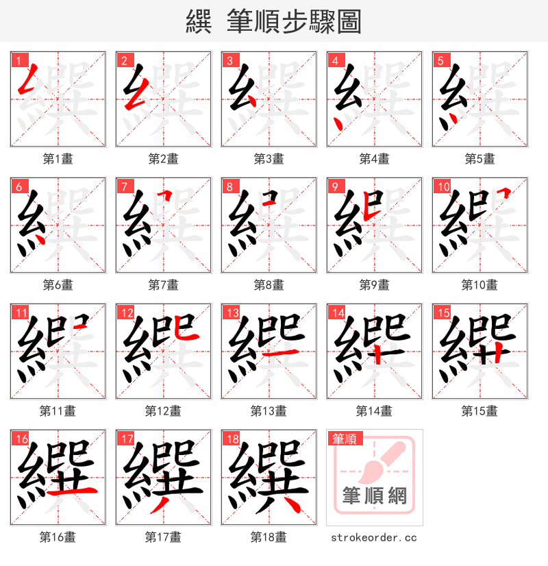 繏 的笔顺分步演示