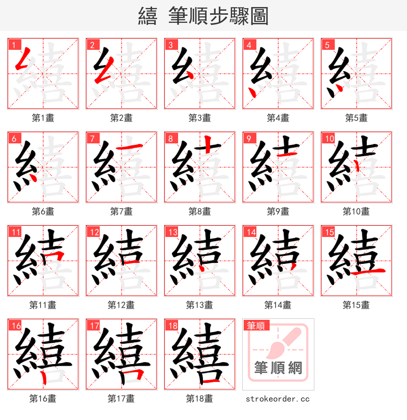 繥 的笔顺分步演示