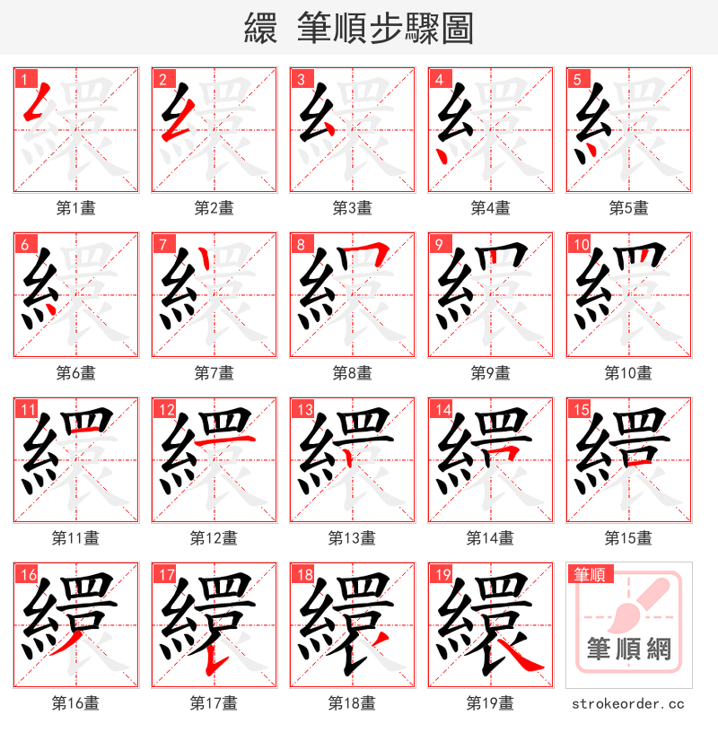 繯 的笔顺分步演示