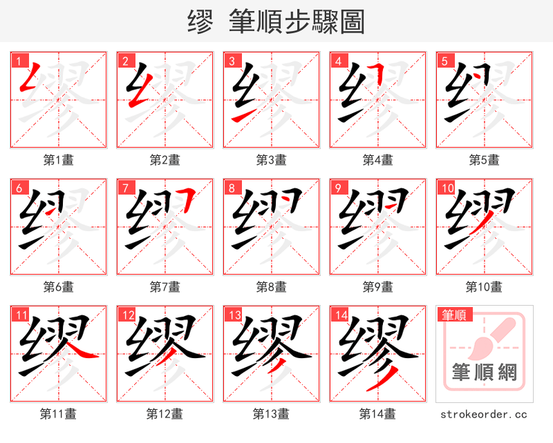 缪 的笔顺分步演示