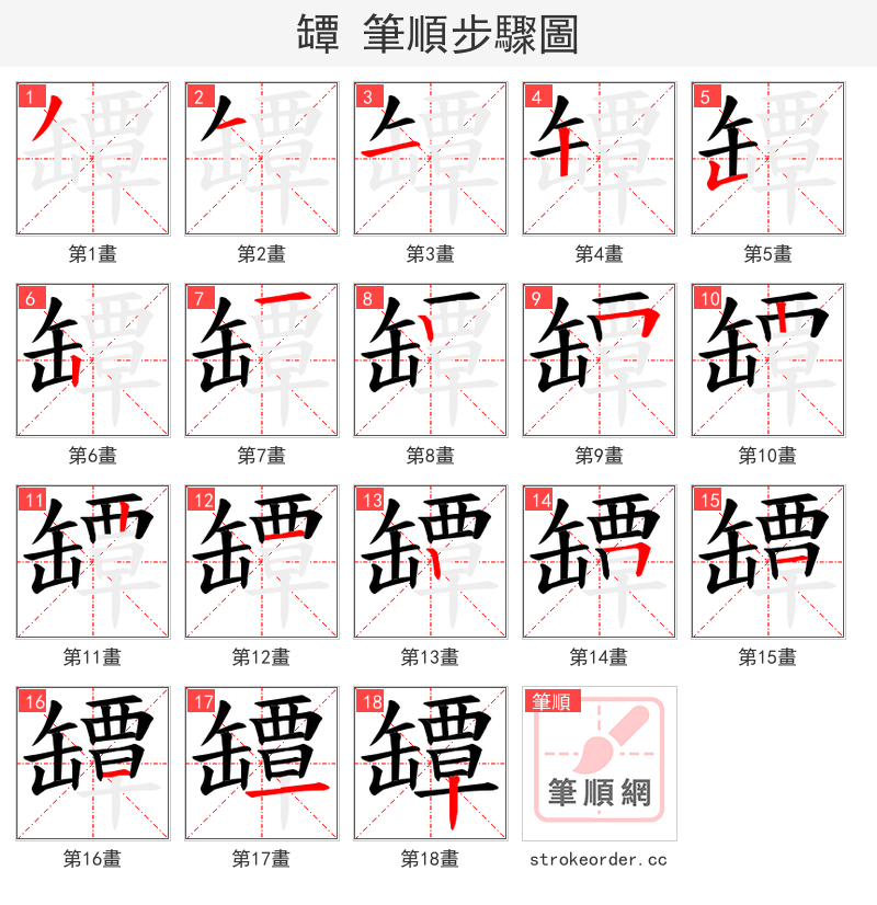 罈 的笔顺分步演示