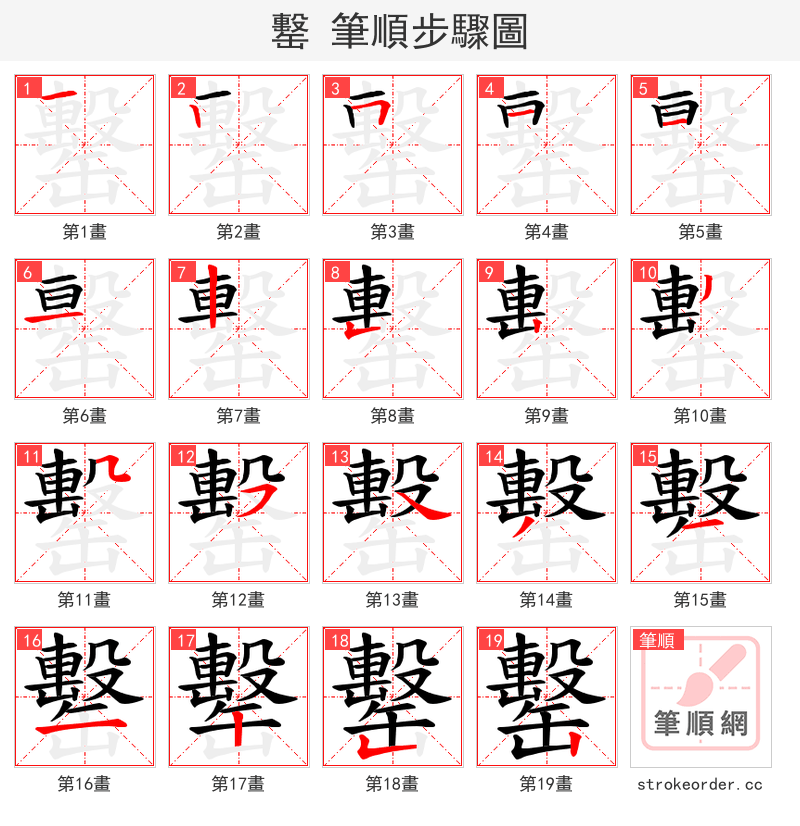 罊 的笔顺分步演示
