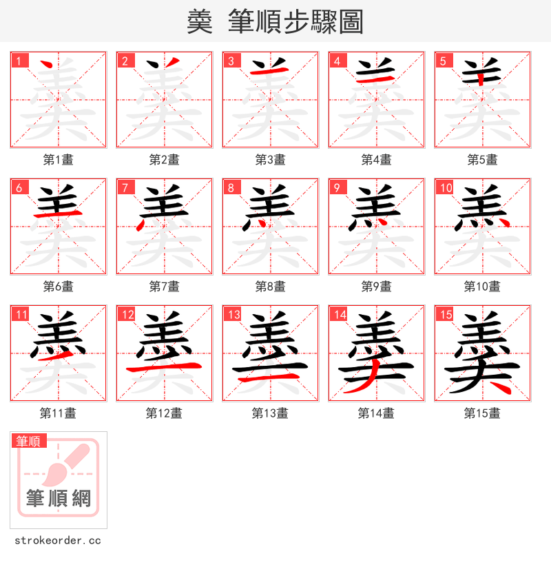 羮 的笔顺分步演示