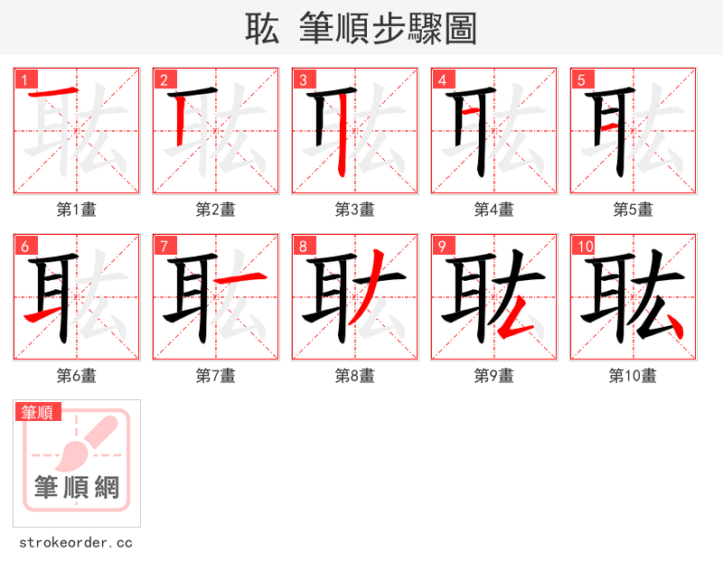 耾 的笔顺分步演示