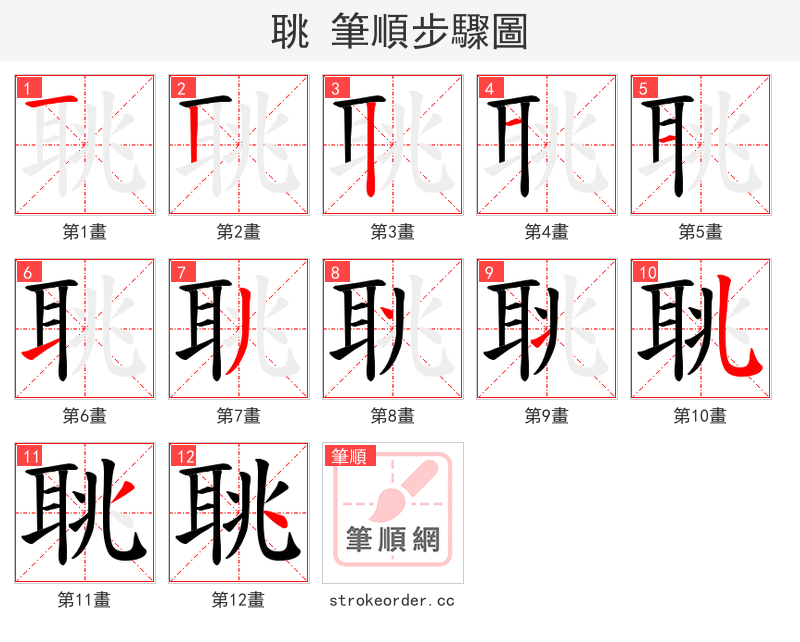 聎 的笔顺分步演示