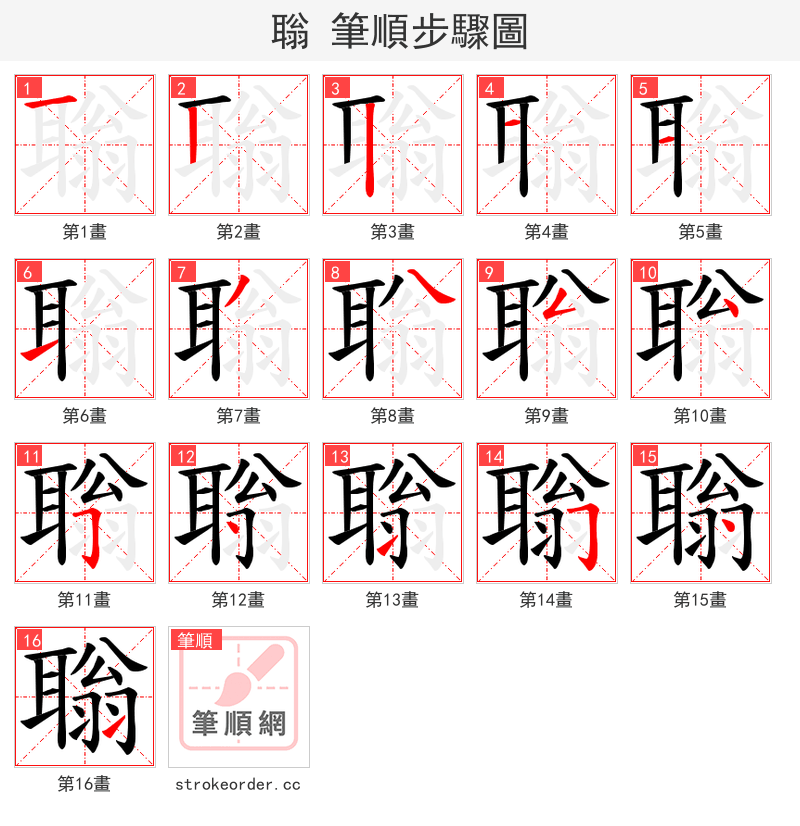 聬 的笔顺分步演示