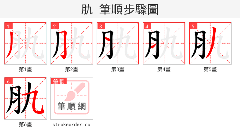 肍 的笔顺分步演示