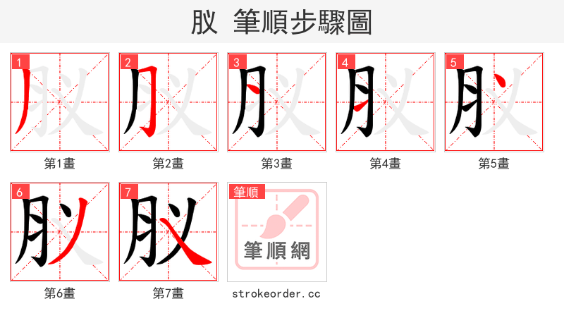 肞 的笔顺分步演示