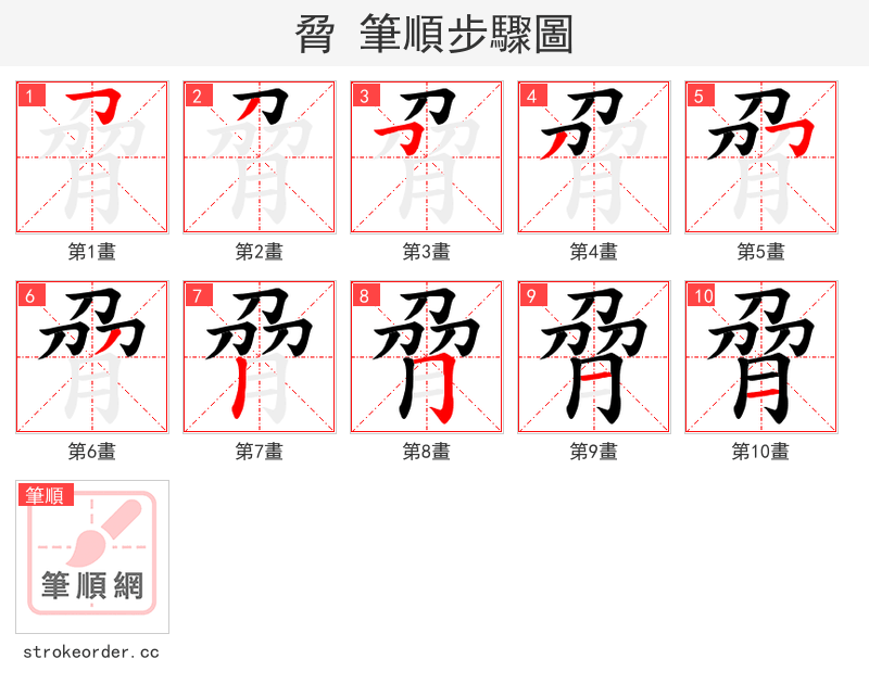 脋 的笔顺分步演示