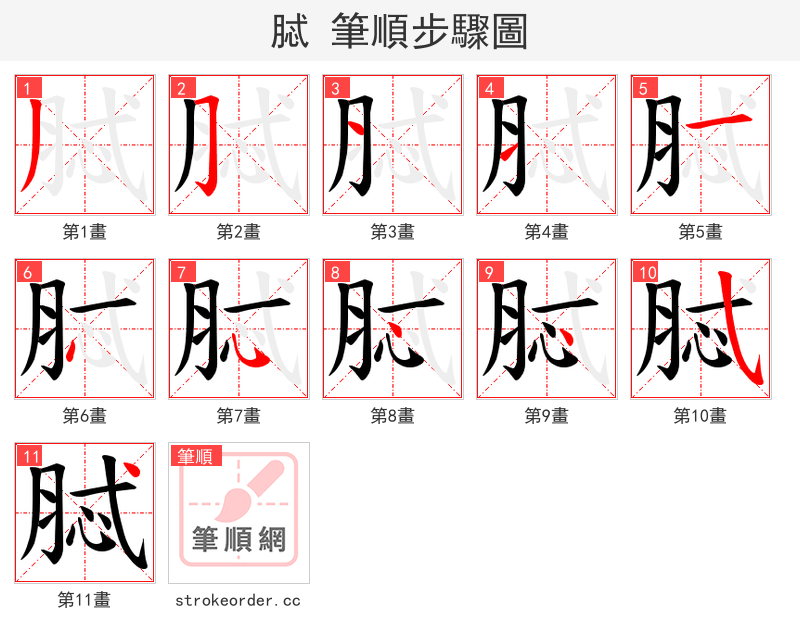 脦 的笔顺分步演示