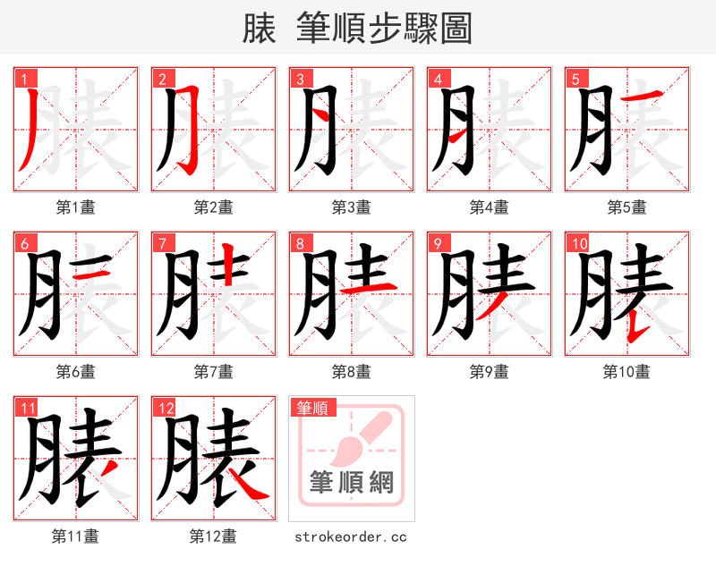 脿 的笔顺分步演示