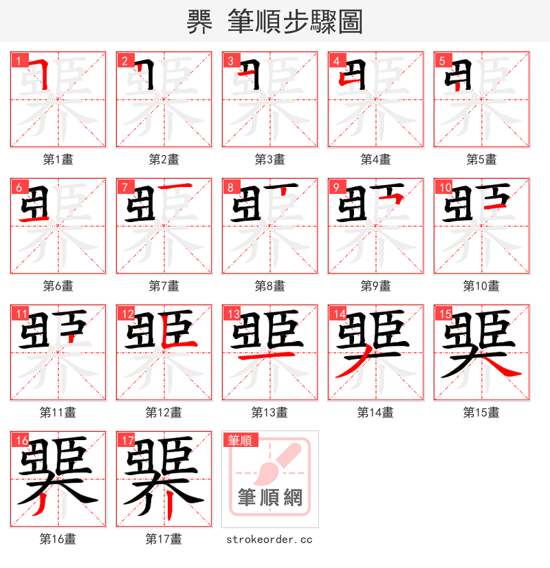 臩 的笔顺分步演示