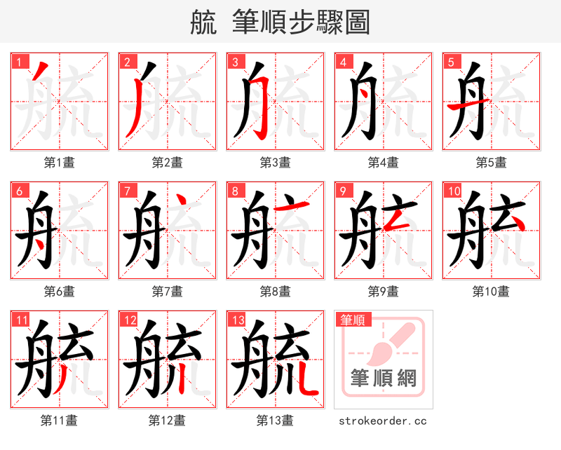 艈 的笔顺分步演示