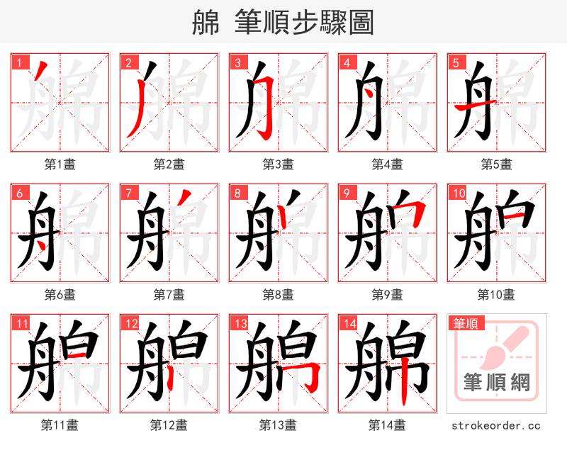 艊 的笔顺分步演示