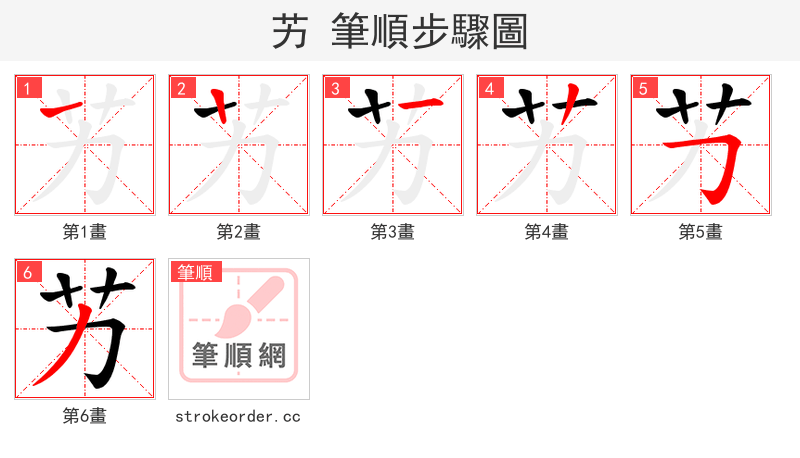 艻 的笔顺分步演示