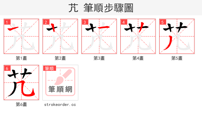 芁 的笔顺分步演示