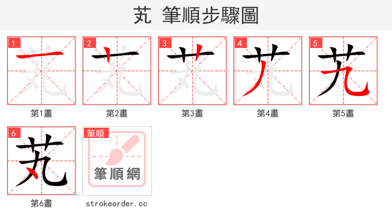 芄 的笔顺分步演示