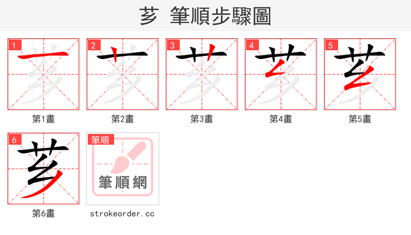 芗 的笔顺分步演示