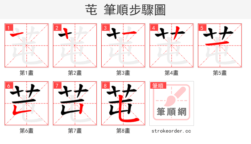 芚 的笔顺分步演示