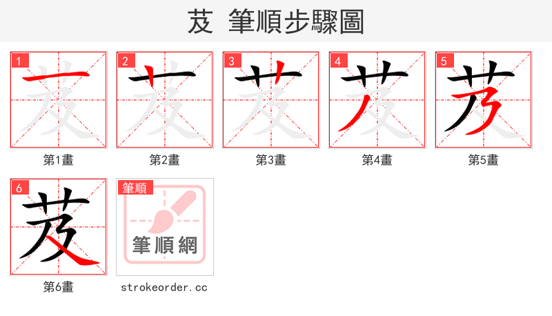 芨 的笔顺分步演示