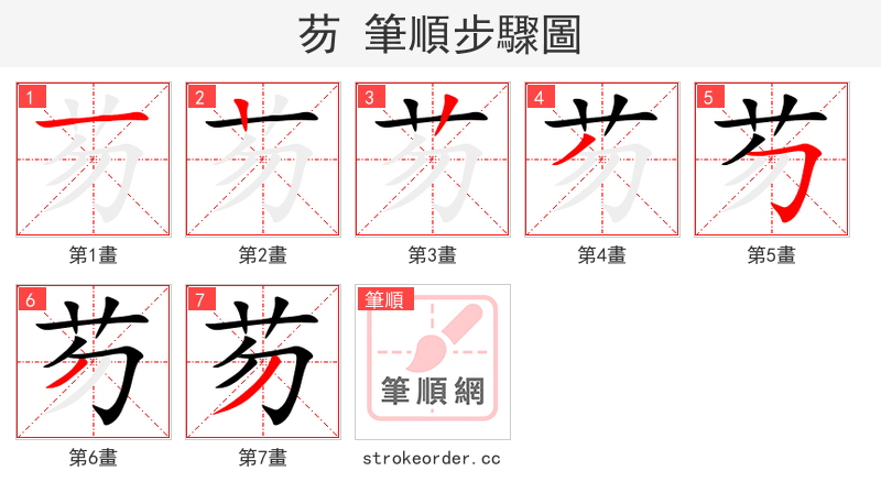 芴 的笔顺分步演示