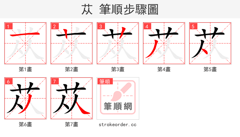 苁 的笔顺分步演示