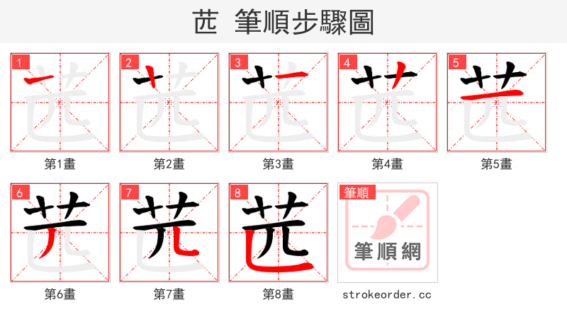 苉 的笔顺分步演示