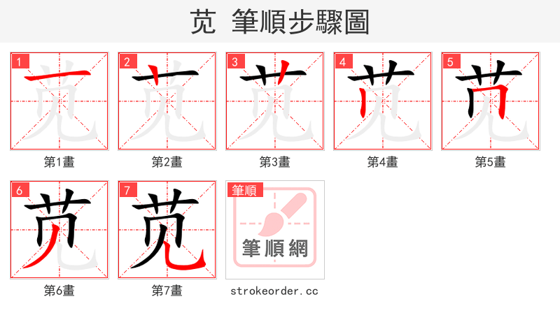 苋 的笔顺分步演示