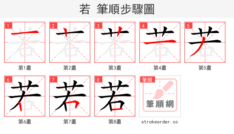 若 的笔顺分步演示