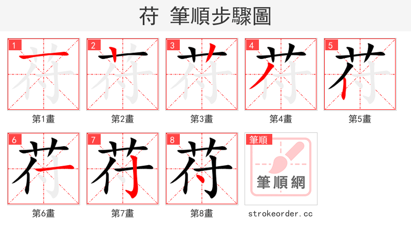 苻 的笔顺分步演示