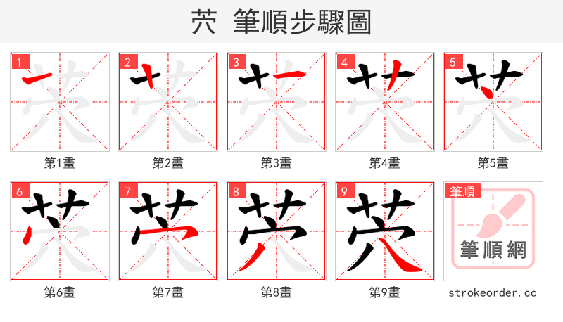 茓 的笔顺分步演示