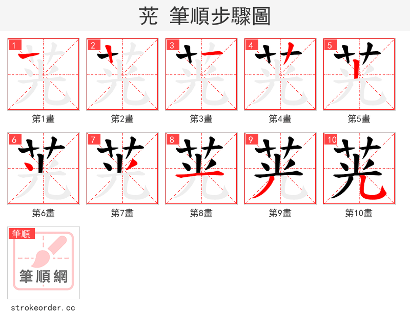 茪 的笔顺分步演示