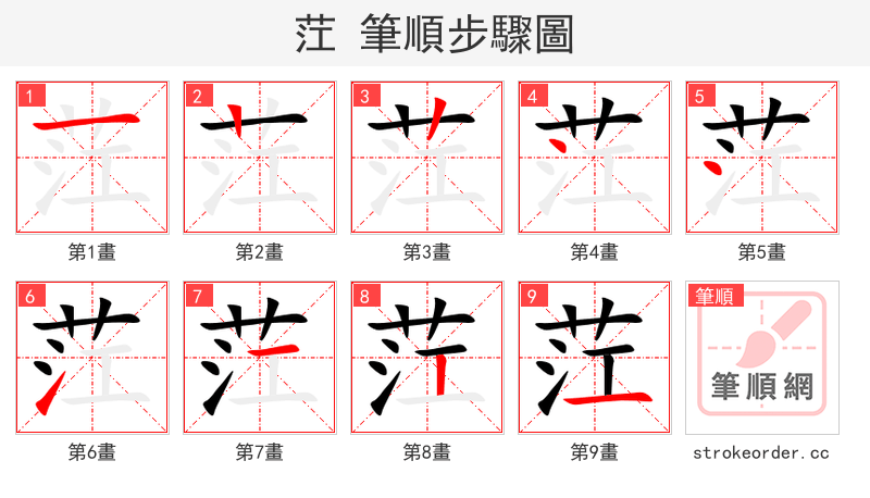 茳 的笔顺分步演示