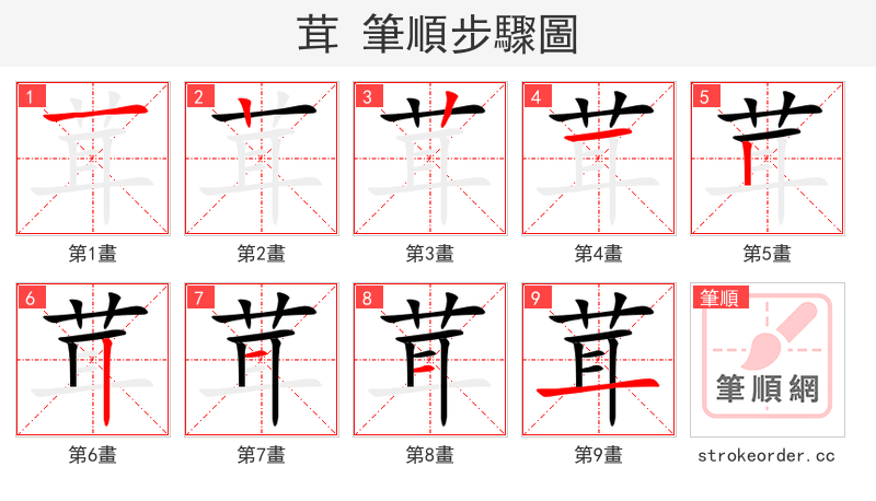茸 的笔顺分步演示