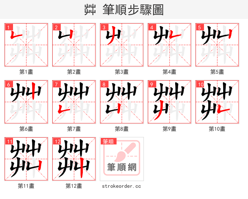 茻 的笔顺分步演示