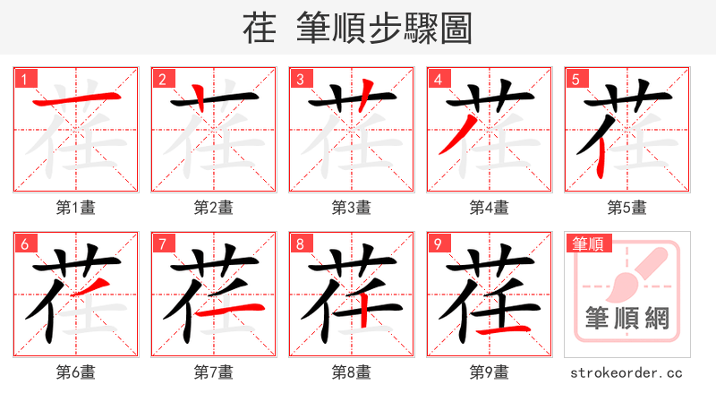 荏 的笔顺分步演示