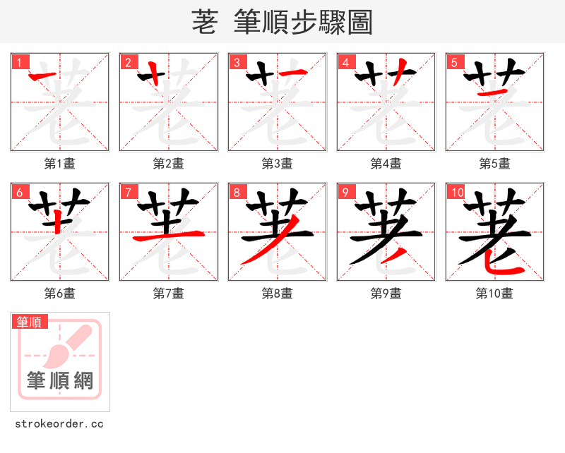 荖 的笔顺分步演示