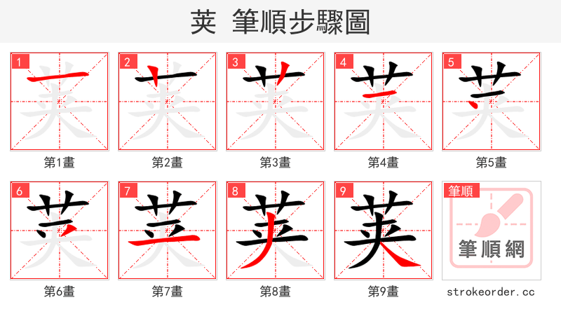 荚 的笔顺分步演示