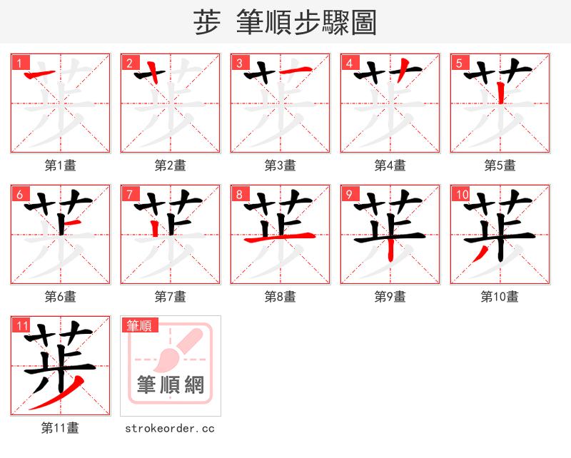 荹 的笔顺分步演示