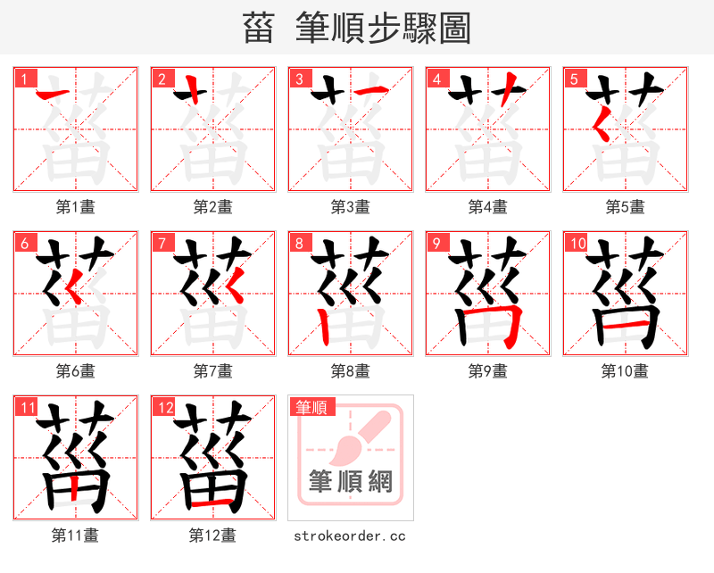 菑 的笔顺分步演示