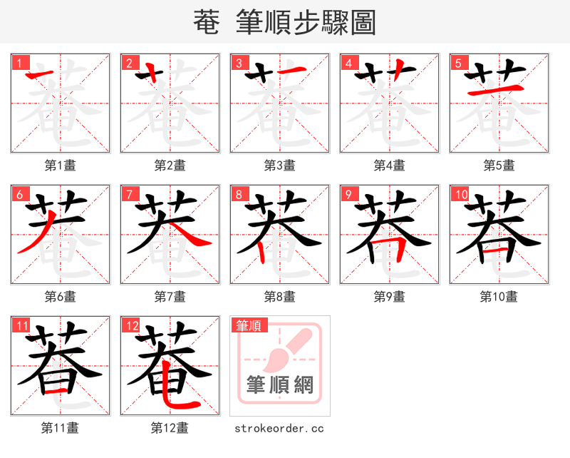 菴 的笔顺分步演示