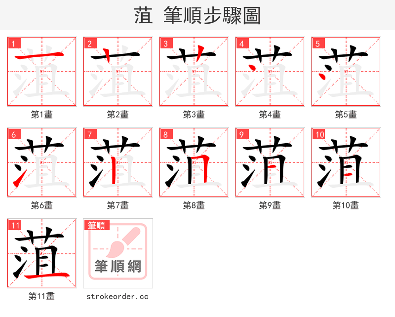 菹 的笔顺分步演示