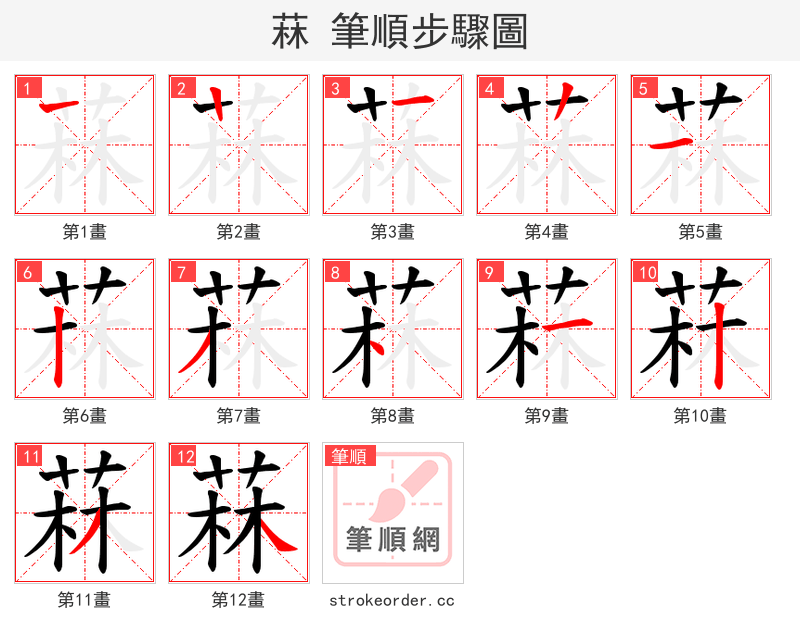 菻 的笔顺分步演示