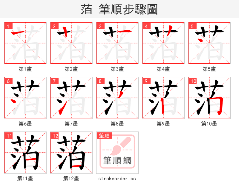 萡 的笔顺分步演示
