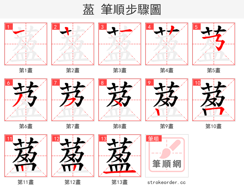 萾 的笔顺分步演示