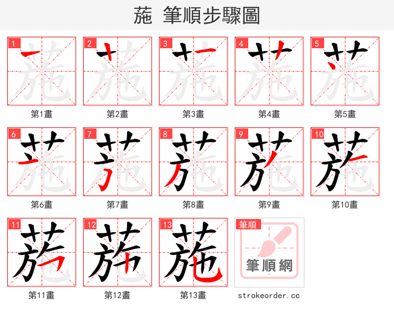 葹 的笔顺分步演示