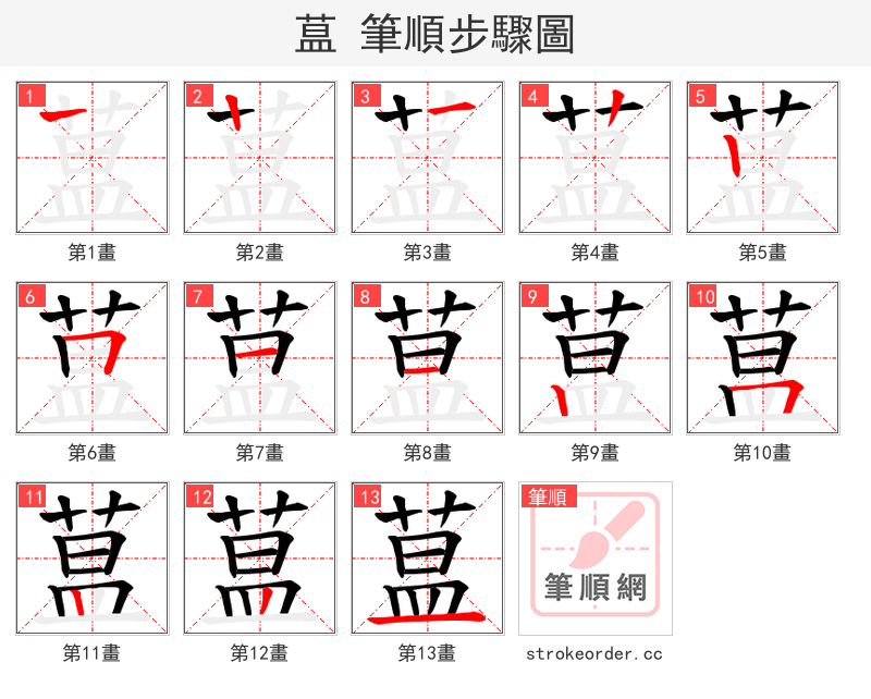 蒀 的笔顺分步演示